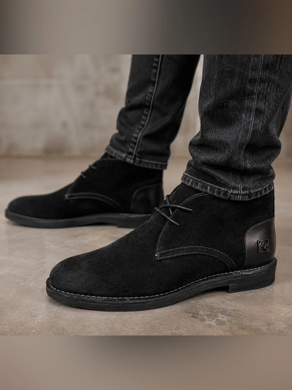 Robert Graham Black Suede Leather Chukka Lace-Up Ankle Boots Men's Size 12
